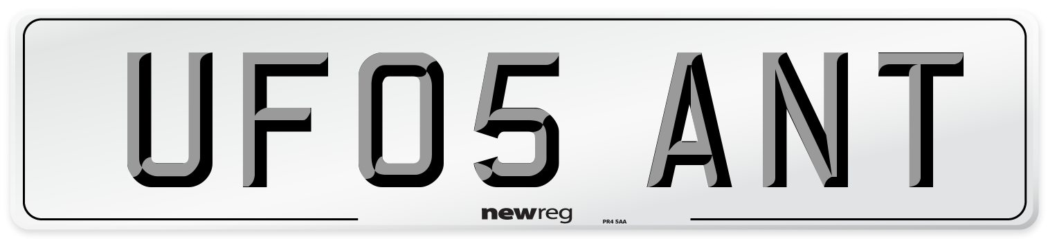 UF05 ANT Number Plate from New Reg